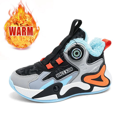 Children's Sneakers Boys Causal Kid Running Walking Shoes Fashion Warm Plush Girls Tennis Shoes Soft Walking Shoes.
