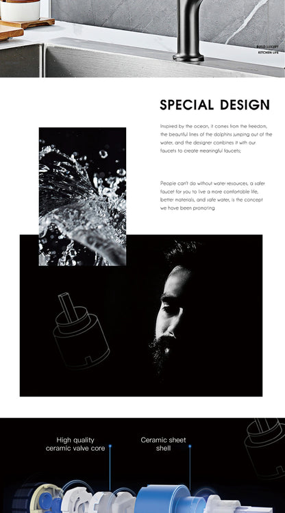 Modern style gun gray pull-out kitchen faucet with 1 handle for hot&cold water intelligent sensing and 2 functions for sink Tap