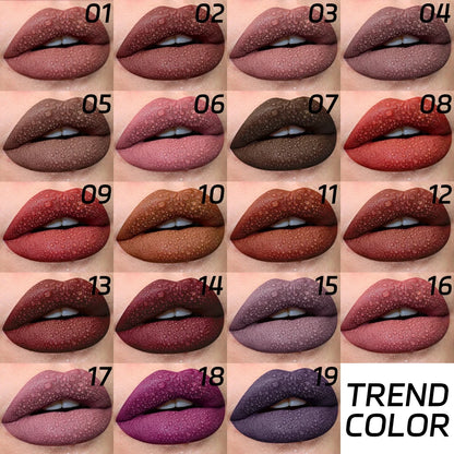 1PC Dark Brown Matte Velvet Lip Gloss Waterproof Liquid Lipstick Nude Brown Lips Korean Makeup for Lip Tint Lip Glaze Cosmetics.