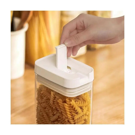 Kitchen Plastic Container Organizer Moisture-Proof Sealed Tank Square Transparent Grain Storage Jar Dried Fruit Snack Box Cans.