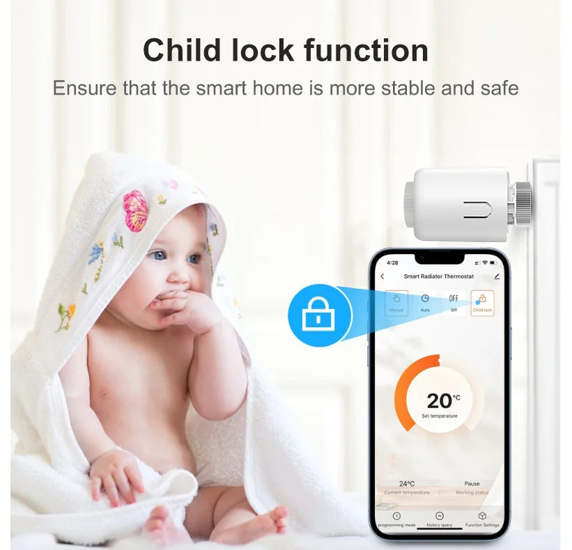 Tuya ZigBee Thermostat Radiator Actuator,Smart TRV Thermostatic Valve Temperature Controller Support Alexa Google Home.