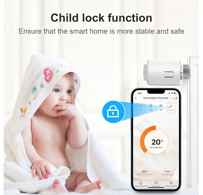 Tuya ZigBee Thermostat Radiator Actuator,Smart TRV Thermostatic Valve Temperature Controller Support Alexa Google Home.