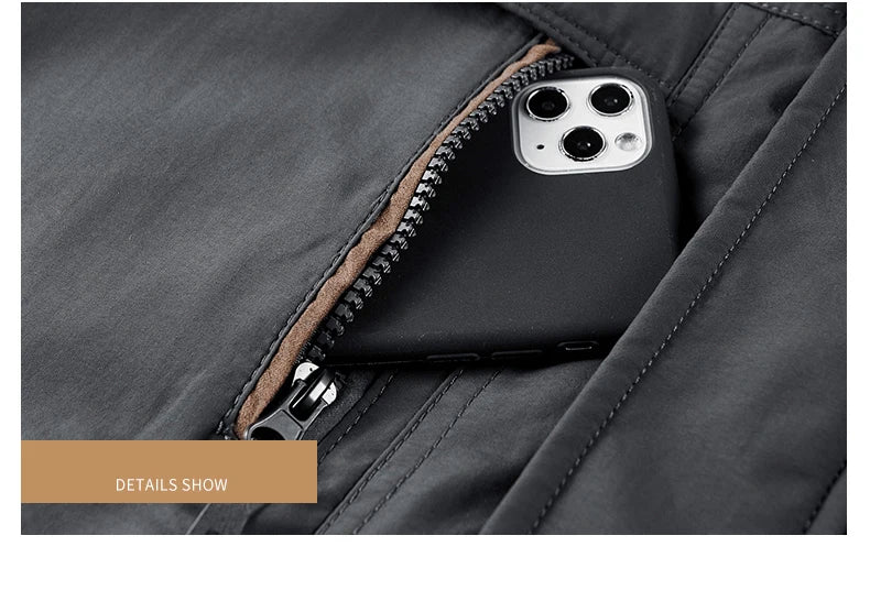 Thick Coat Winter Outdoor Running Sports Windproof Warm Fleece Hooded Cargo Jacket Men Removable Hood Thick Warm Fleece Jacket