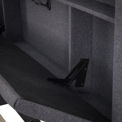 Lazyspace gepolstertes Doppelbett, Bettgestell 160/140 x 200 cm, Kopfteil mit Stauraum, USB-Aufladung und LED-Licht, keine Matratze