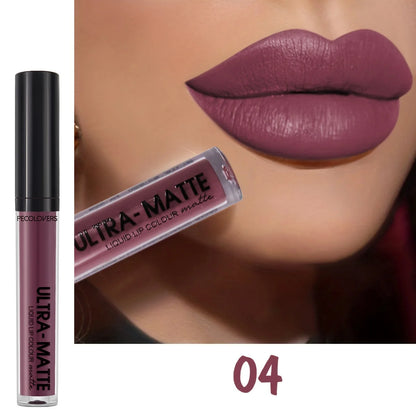 1PC Long-Lasting Matte Lip Gloss Velvet High Pigmented Matte Lip Glaze Liquid Lipstick Daily Party Eye Makeup (12 Colors).
