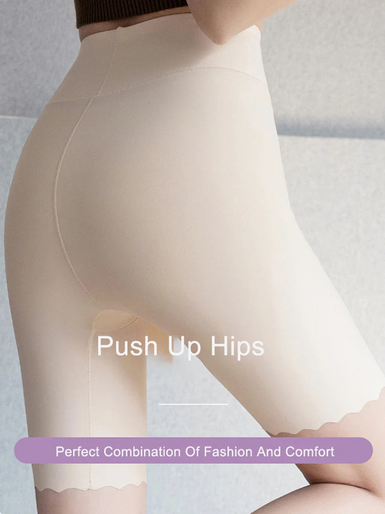 Women's plus Size White under Skirt Shorts Summer Seamless Protective Spandex Safety Hip-up Skirt Underpants Large Size.