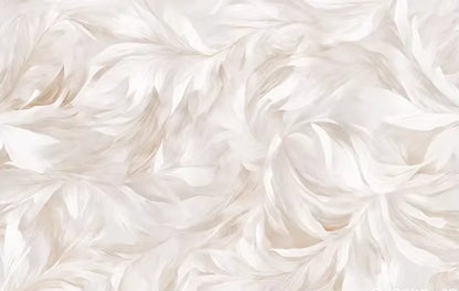 Maßgeschneiderte cremefarbene abstrakte Kunst, Feder-Blumenmuster, Tapete, TV-Hintergrund, Wanddekoration, Schlafzimmer, europäisches Wandbild