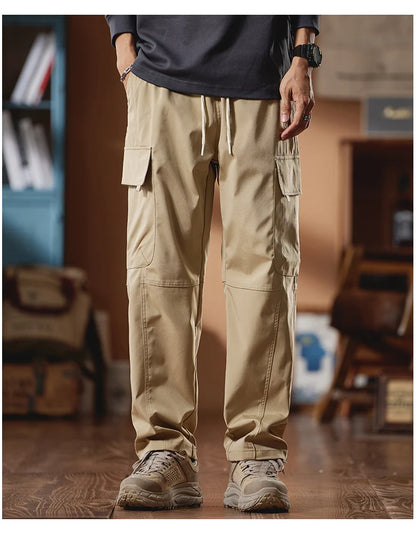 New in Tall Men Cargo Pants Elastic Waist Extra Long Length 115cm Male Waterproof Trousers Lengthened Slim Thin Leg 190cm 200 Cm