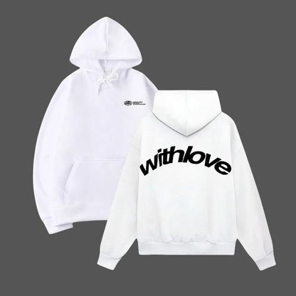 Fanceey Fleece-gefüttertes Herren-Kapuzenpullover, Winter, warm, lockere Passform, Buchstabendruck, lässiger Sport-Pullover, Kapuzenpullover für Herren, Neu.