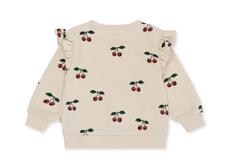 Konges Slojd AW Baby Girls Sweatshirts + Pants 2 Pcs Sets Lambswool Cherry Jackets Kids Clothes Girls Print Dresses Coats 1-9Yrs.