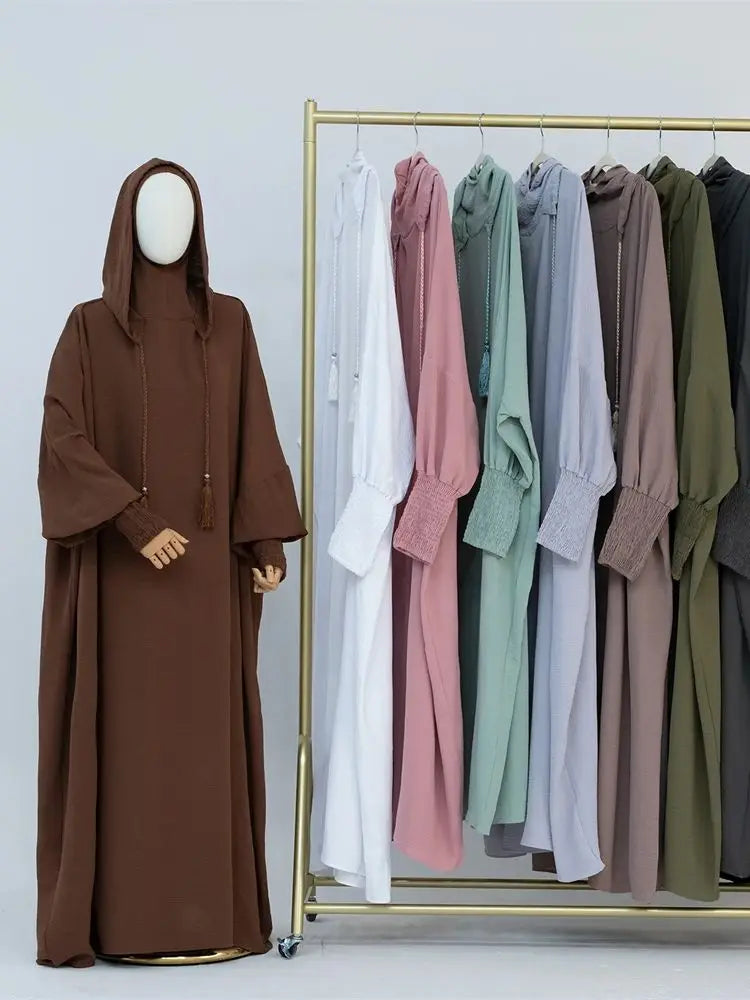 Ramadan Eid Dubai Linen Khimar Abaya Damen Muslim Modal Hijab Dress Kaftan Abayas For Women Kebaya Robe Femme Musulmane.