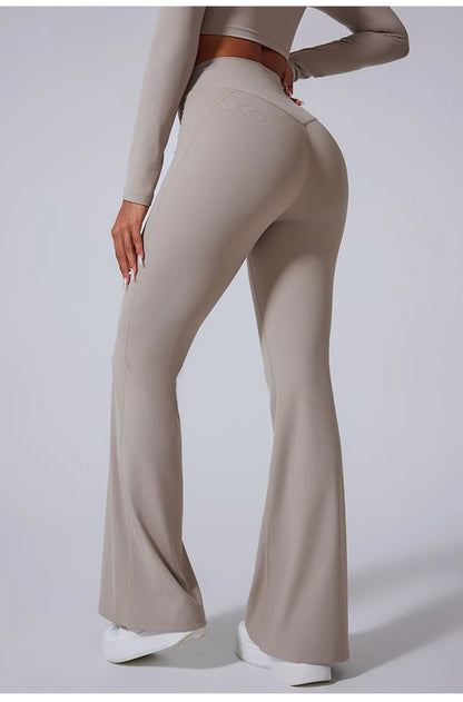 Cloud Hide Blue Sports Leggings Plus Size Long Yoga Pants Women Gym Fitness Running Flared Trousers High Waist Workout Tights.