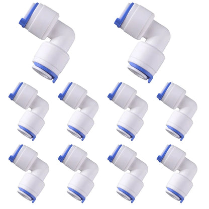 10PCS 1/4 inch Tube to 1/4 inch Tube push fit elbow quick connect for RO water system