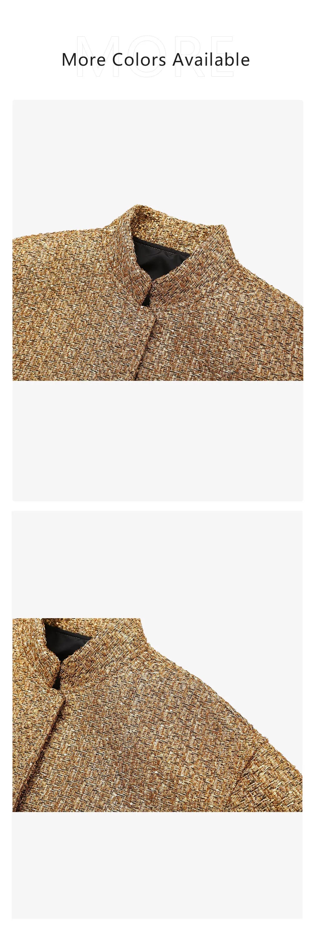 2023 Autumn/Winter New Product Women's New Fashion and Casual Versatile Stand up Collar Long Sleeve Beaded Jacket Coat.