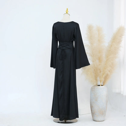 Ramadan 2 Piece Muslim Women Set Dubai Modest Abaya Islam Abayas Femme Elegant Arabic Clothing Fashion Turkey Solid Outfit 2025