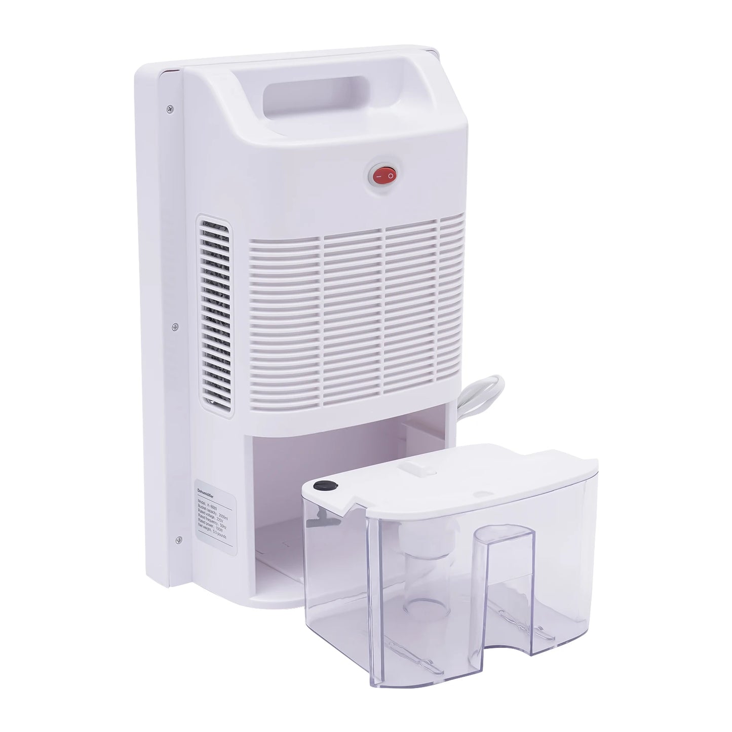 220V Dehumidifier Portable Air Dryer Machine Bedroom Bedroom Moisture Absorption Drying w/1.0-2.5 Liters Water Tank.