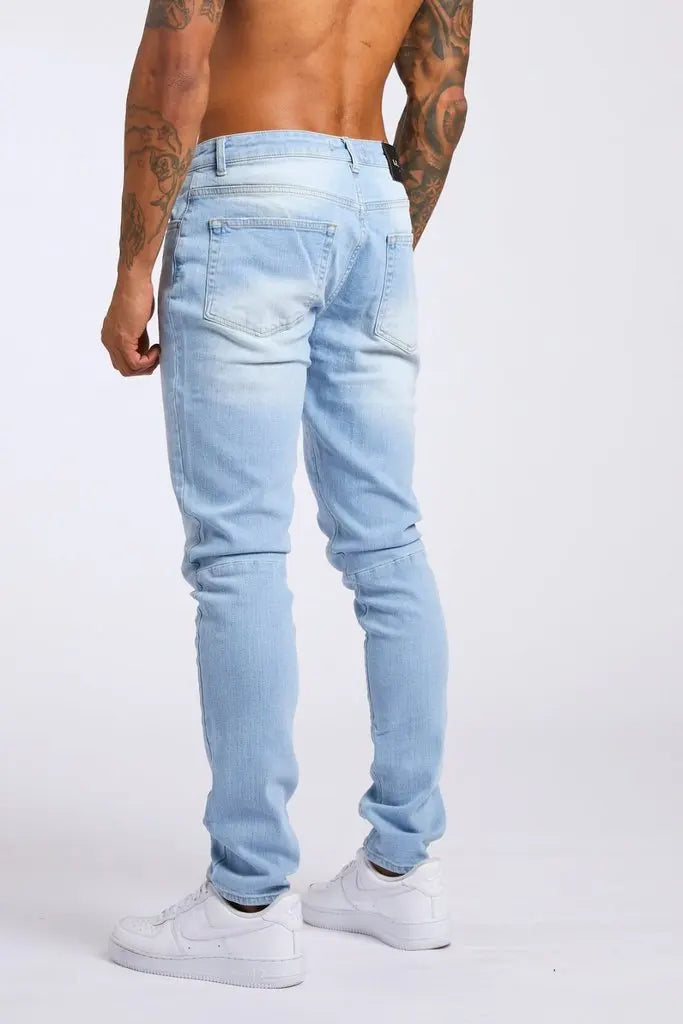 New Style of Denim Men's Jeans Cross-border Ins Trendy Black Slim High Waist Denim Pants Men.