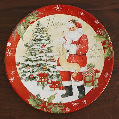 Christmas Themed Ceramic Dinner Plates Tableware Set Underglaze Color Process Coffee Cup Soup Bowl Santa Claus Steak Plate.