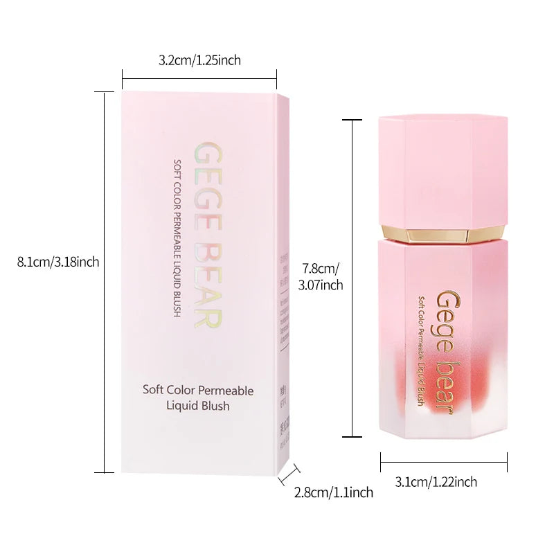 Gege Bear Liquid Blush Cream 6 Colors Smooth Velvet Matte Pink Blusher Natural Easy To Smudge