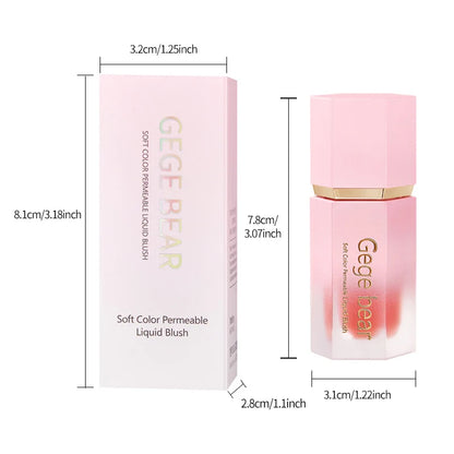 Gege Bear Liquid Blush Cream 6 Colors Smooth Velvet Matte Pink Blusher Natural Easy To Smudge