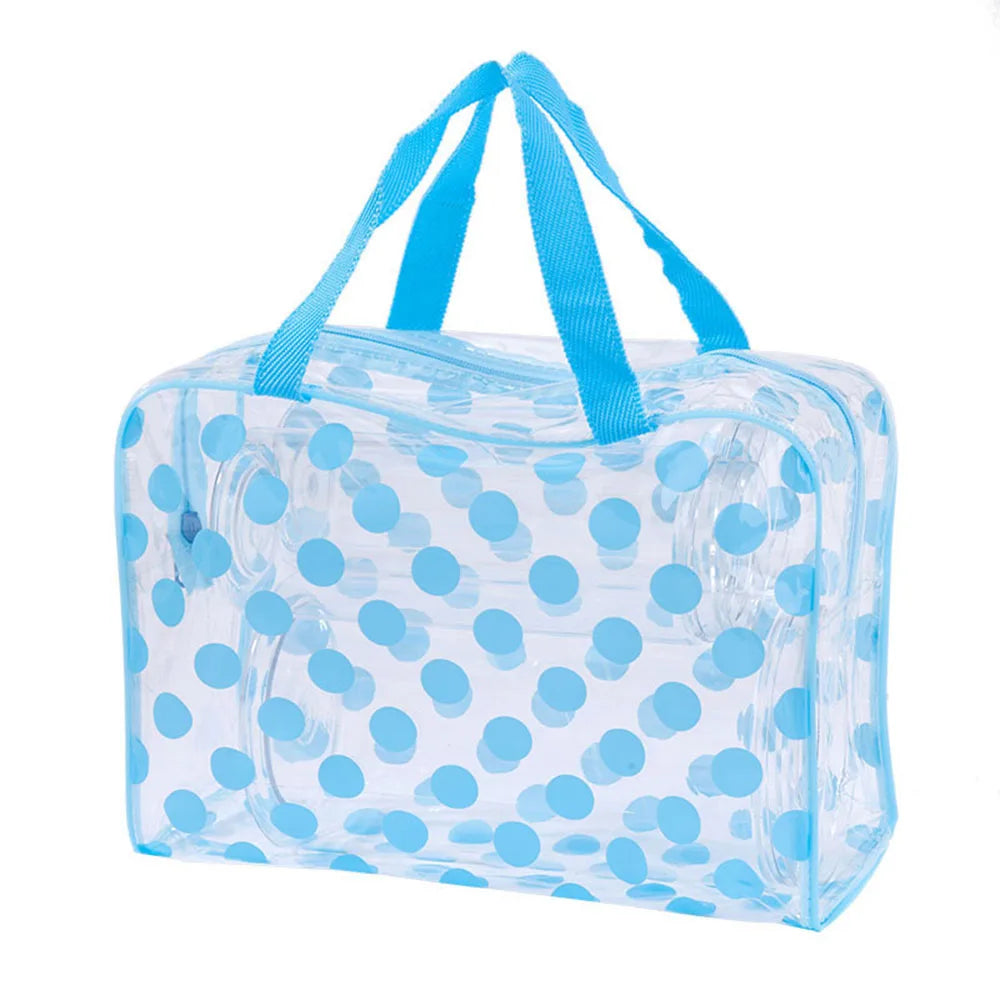 Transparent polka dot women's makeup bag Waterproof PVC Cosmetic Bag Portable Women Storage Bag Toiletries Female Wash Bag.