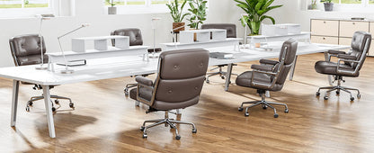 Verstellbarer Bürostuhl aus echtem Leder, Aluminiumlegierung, Sessel, Drehstuhl für Büro, Arbeitszimmer, Wohnzimmer