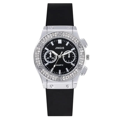 Fashion Women Watches Luxurious Brand Casual Diamond Female Rubber Quartz Wristwatches Simple Sport Clock Relogio Feminino.