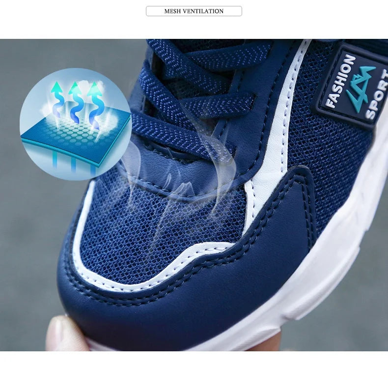 Children Sport Shoes Boys Fashion Mesh Breathable Casual Sneakers Lightweight Running Shoes Comfort.