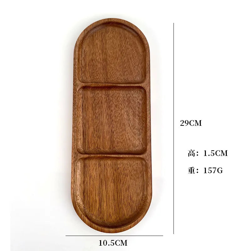 Acacia Wood Japanese Style Plates High Aesthetic Value Plates Creative Home Tableware Plates.