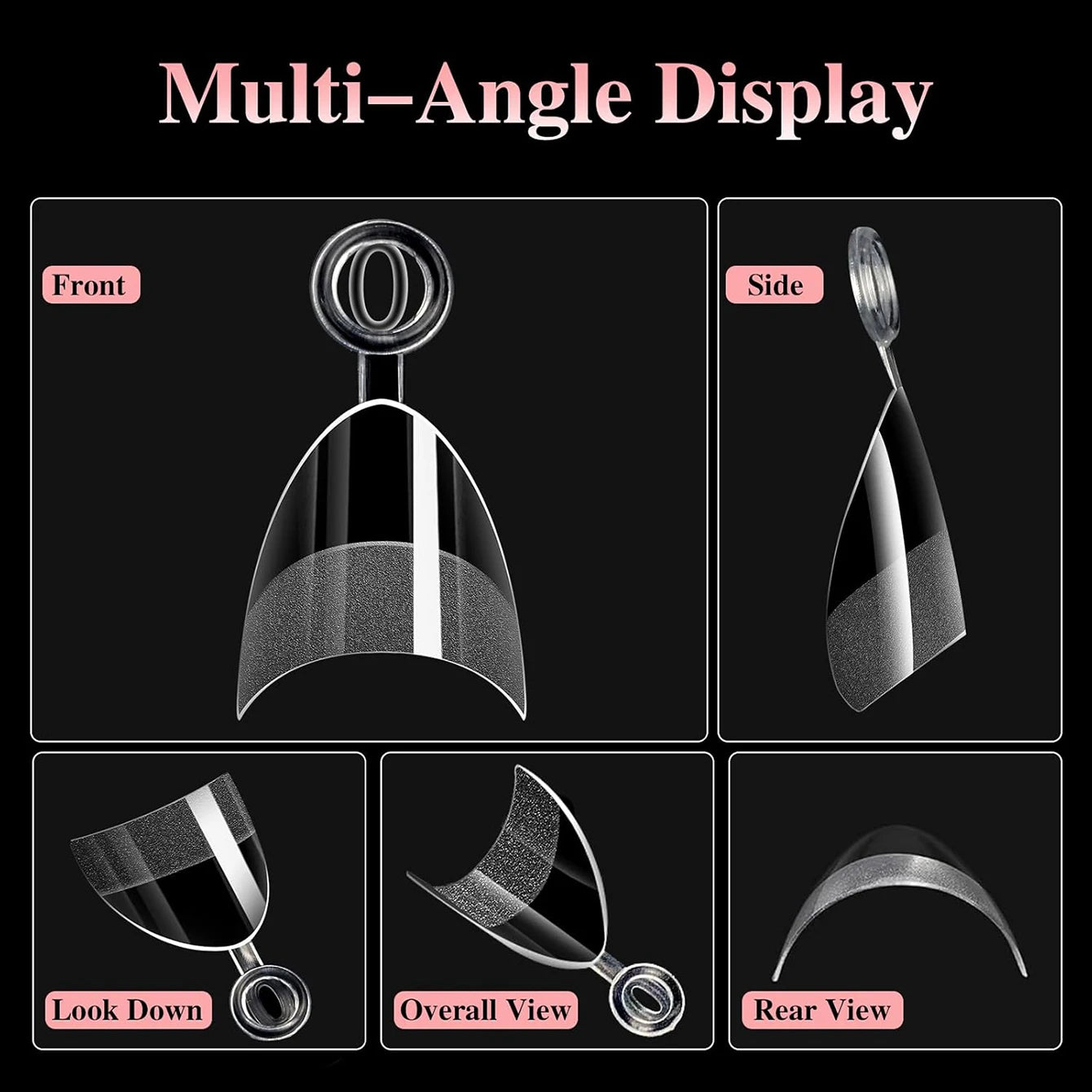 120PCS- Semi-frosted short almond clear fake nails, whitening nail art set with removable fake nails for festivals, parties, dat.