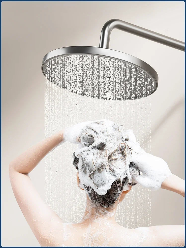 Four Ways Water Outlet Shower System Smart Digital Bathroom Shower Faucet Set Temperature Display Rainlfall Sunflower Shower Set