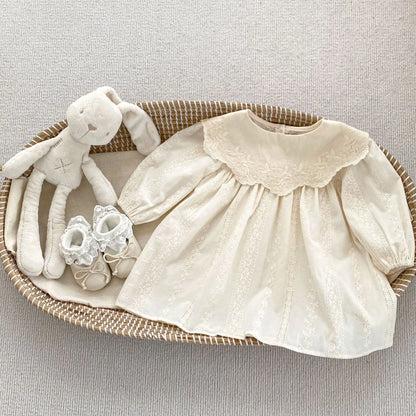 Frühling Baby Body Schwestern Kleid Blume Stickerei Kleid für Kleinkind Mädchen Kleinkind Outfit.