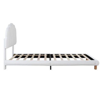 Modernes 90x200cm Einzelbett, Kinderbett, Jugendbett, Polsterbett, Holzgittergrill, Fleeceimitation, Weiß und Rosa