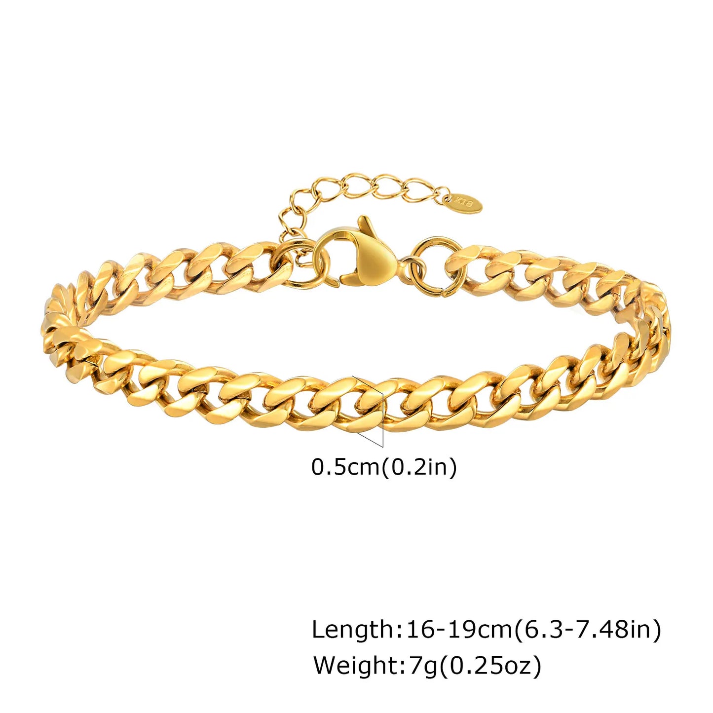 Chunky Bold Toggle Bracelets for Women, Stainless Steel OT Buckle Link Chain Bracelet Gold Plated Tarnish Free
