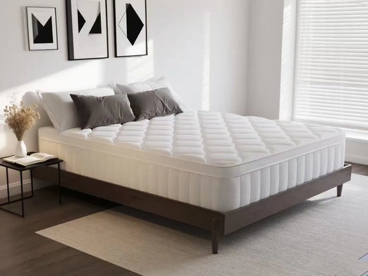 AUTHMIC 7-Zonen-Taschenfederkernmatratze, 25 cm dick, mittelfest, Hybrid, atmungsaktiv, Anti-Milben, geräuschlos, Bett für Erwachsene, Schlafunterstützung