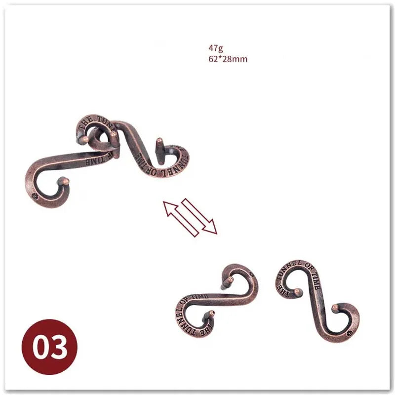 Classic IQ Metal Brain Magic Baffling Puzzles Game Toys for Children Adults Funny Gifts.