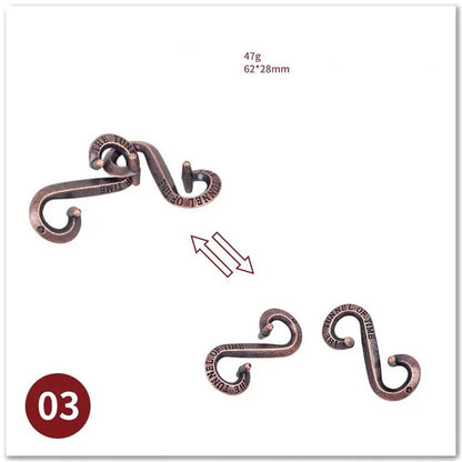 Classic IQ Metal Brain Magic Baffling Puzzles Game Toys for Children Adults Funny Gifts.