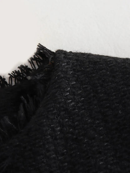 Women's Autumn and Winter Long Sleeve Short Jacket Fashion Solid Colour Front Pocket Button Jacket Elegant Casual Jacket