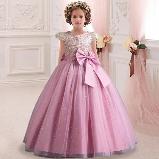 4-12 Jahre altes Mädchen Kleid Geburtstags feier Tanz Performance Kleidung Pailletten Kleid Mädchen Hochzeit Brautjungfer Party Abendkleid