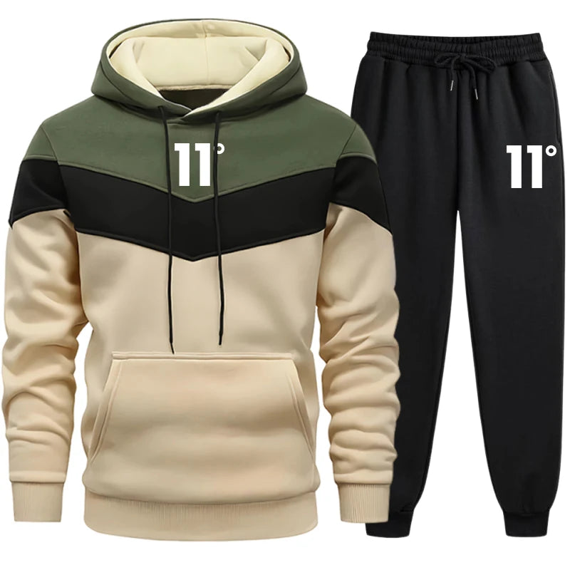 2025 herbst Winter Fleece Dicke Warme Männer der Trainingsanzug Hoodies + Hosen 2Pcs Sets Anzug Sportswear Trend Mode Hip hop Männer Kleidung.
