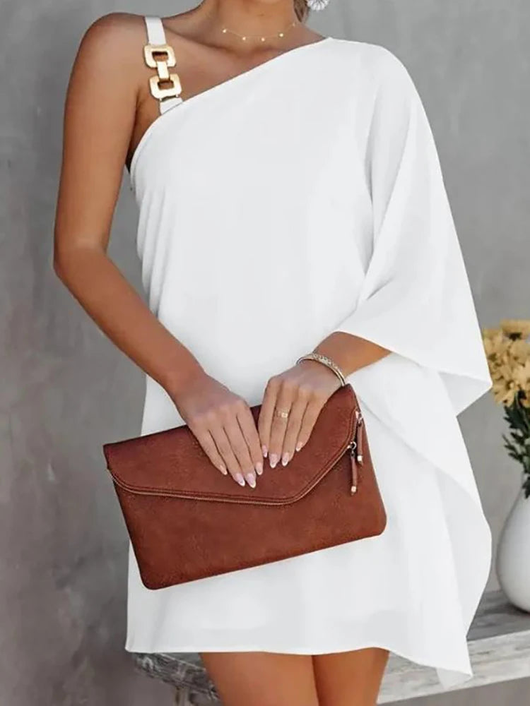 Sommer Damen rückenfreie One-Shoulder-Minikleider, Damenbekleidung, sexy Kostüm-Strandkleid, Schlafkleid, kurzes Damenkleid, y2k-Kleidung.