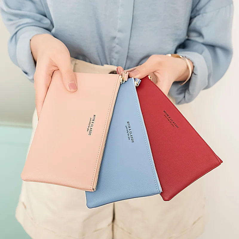 MIYIN Women's Purse long ultra-thin credit card bag minimalist zero purse thin large capacity zipper hold bag handbag purse girl.