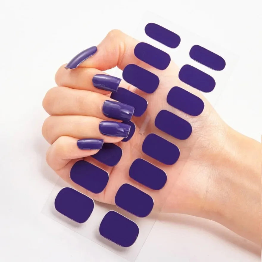 Glitter Gradient Full Cover Nail Art Stickers Fashion Silver Purple Nail Polish Strips DIY Waterproof Nail Foil Sticker Manicur.