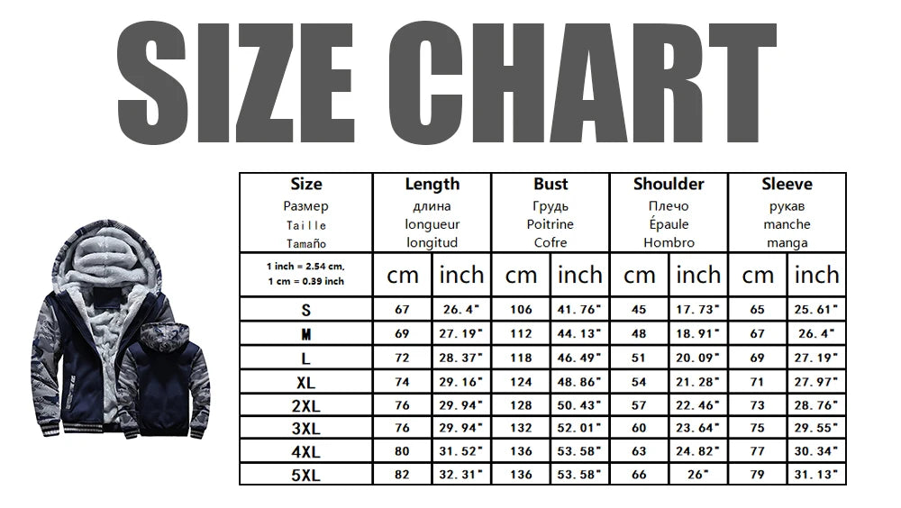 Winter Jacket Men Warm Coat Thick Fleece Male Zipper Hooded Jackets Casual Hooded Sportswear Outerwear Long Sleeves Sports Hoody.