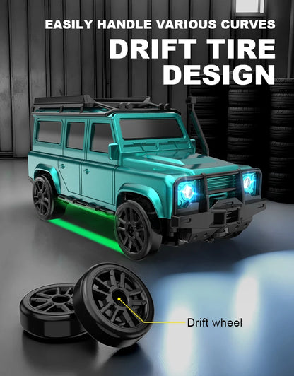 2.4G 4WD 1:64 RC Car High speed Tabletop Remote Control Car Mini Off-Road Climbing Car Mini GTR Racing Desktop Car Children Gift.