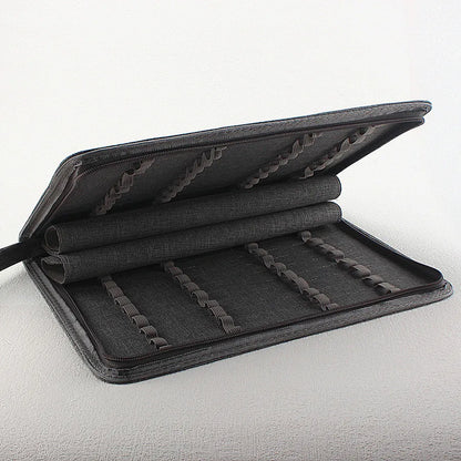 10/24/48 Slots Fountain Pen Case Pencil Case Pouch Bag Canvas Case Black, Gray.