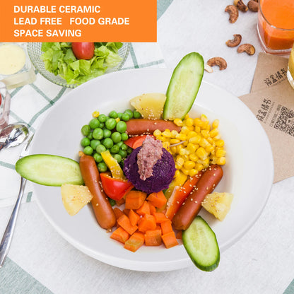 Pasta Bowls, 6 Pack 8 Inch Salad Bowl Set, Kitchen Porcelain Pasta Plates, Large Ceramic Shallow Bowls for Serving Dinner Noodle.