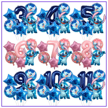 Disney Stitch Geburtstagsparty-Luftballons, Lilo & Stitch-Ballon-Sets, Babyparty für Kinder, Geburtstagsparty-Dekorationen, Zubehör, Geschenke.