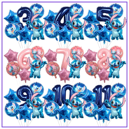 Disney Stitch Geburtstagsparty-Luftballons, Lilo & Stitch-Ballon-Sets, Babyparty für Kinder, Geburtstagsparty-Dekorationen, Zubehör, Geschenke.