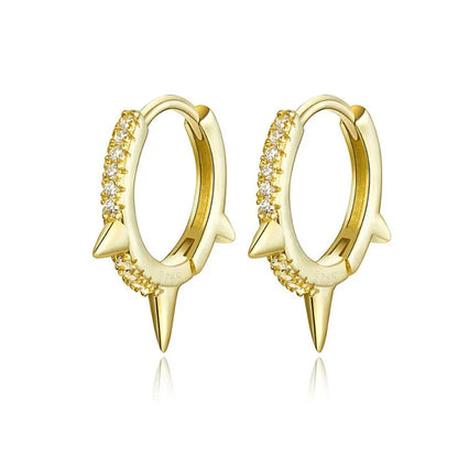 Silver Gold Color Hoop Earring Trendy Punk Hip Hop Rivet Ear Rings for Women Gothic Party Jewelry Pendientes Orecchini 2025